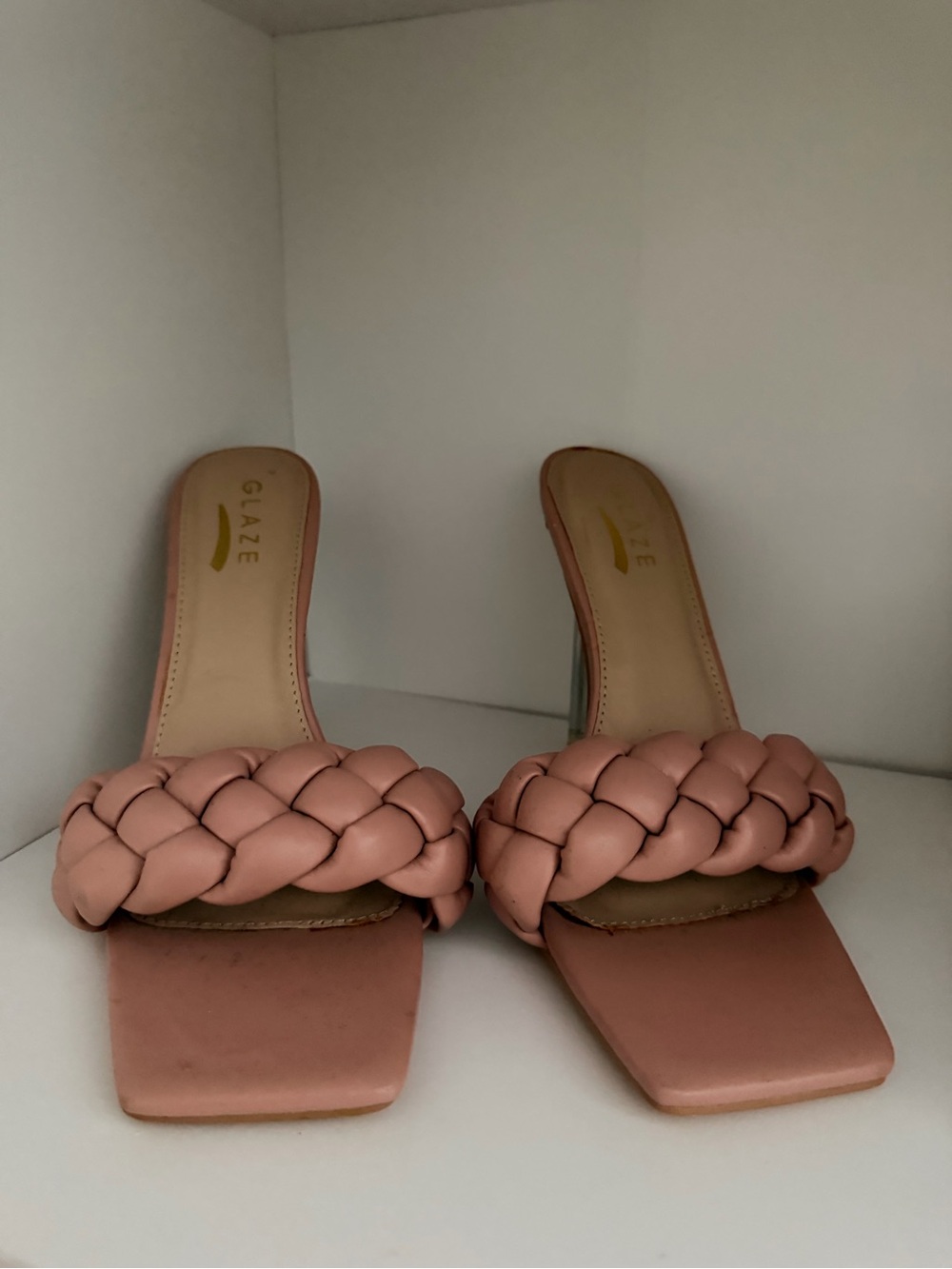 Classy Women's Braided Slide Mules in Dusty Rose